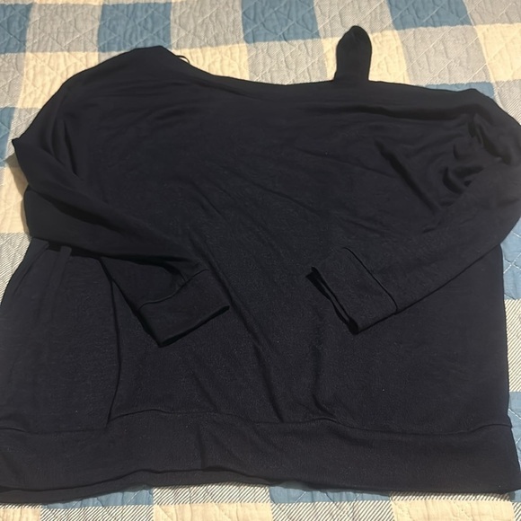 NWT MARKET & SPRUCE Women's 3/4 Sleeve Top Navy Small Petite - Picture 2 of 10